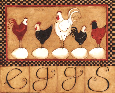 Framed Eggs in a row Print