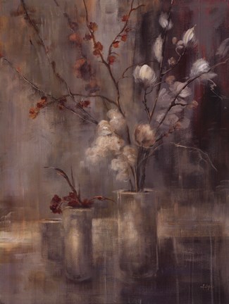 Framed Silver Floral Print