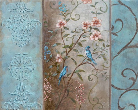 Framed Elegance en Soie Bleue I Print