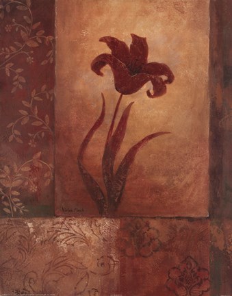 Framed Lily Silhouette Print