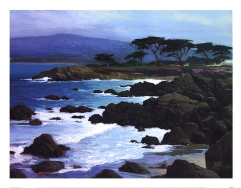 Framed Coastline At Pacific Grove Print