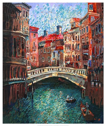 Framed Venice Boaters Print