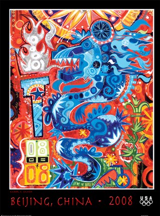 Framed Olympic Dragon (Beijing, China, 2008) Print