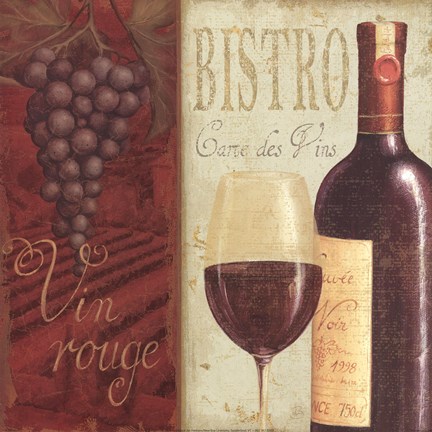 Framed Wine List I Print