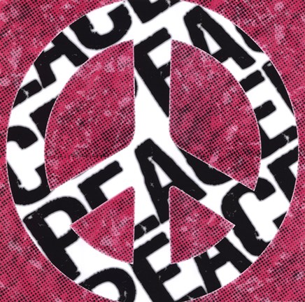 Framed Peace - Pink Black &amp; White Print