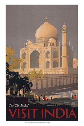 Framed Taj Mahal - Visit India Print