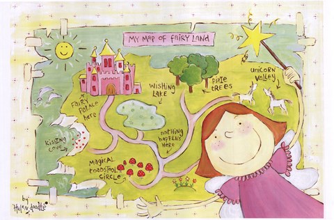 Framed Map of Fairy Island Print