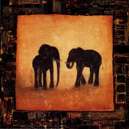 Framed Les Deux Elephants Print