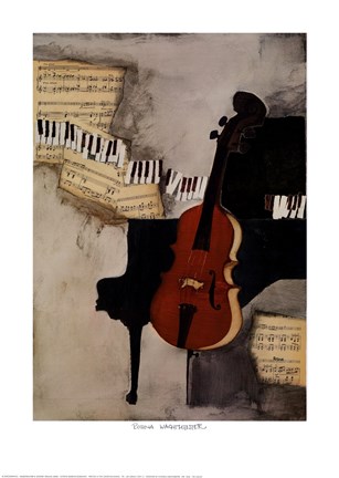 Framed Cellist Print
