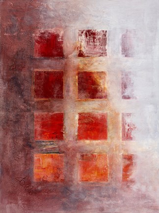 Framed Red Squares Print