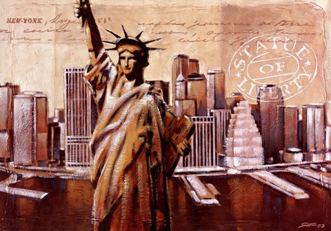 Framed Statue of Liberty Print
