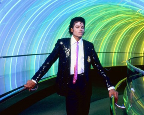 Framed Michael Jackson - pink tie Print