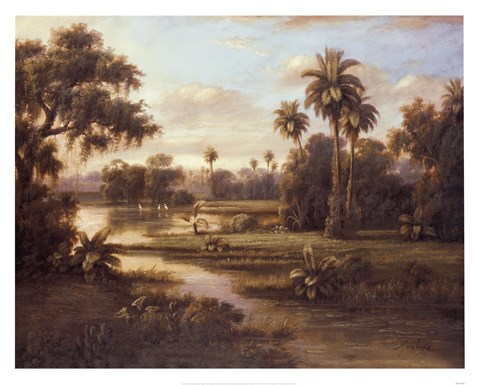 Framed White Cranes Print