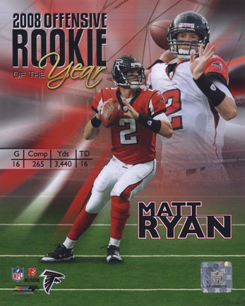 Framed Matt Ryan 2008 Rookie of the Year Portrait Plus Print