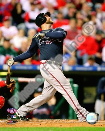 Framed Brian McCann 2009 Batting Action Print