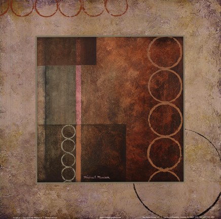 Framed Circles in the Abstract I with Border Print