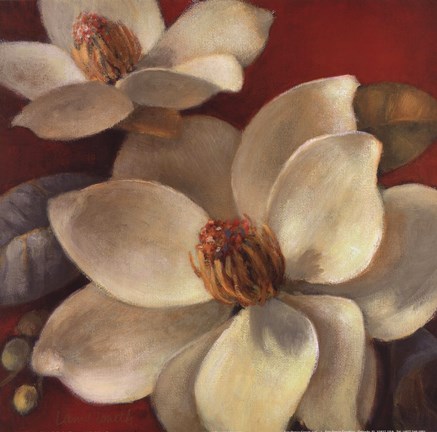 Framed Magnolia Passion I Print