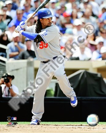 Framed Manny Ramirez 2009 Batting Action Print