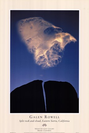 Framed Split Rock And Cloud Print