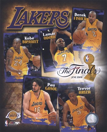 Framed 2009 Finals - Lakers &quot;Big 5&quot; Print