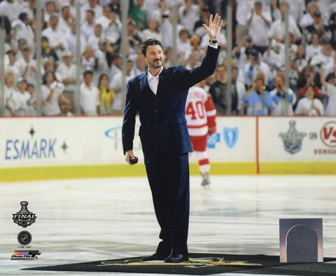 Framed Mario Lemieux Ceremonial Puck Drop Game Three of the 2009 NHL Stanley Cup Finals (#25) Print
