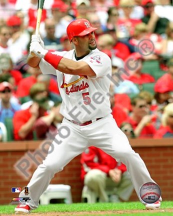 Framed Albert Pujols - 2009 Batting Action Print