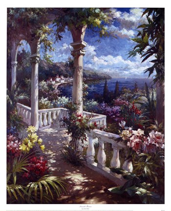 Framed Seaside Terrace Print