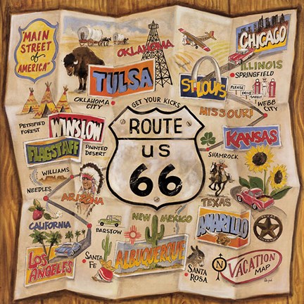 Framed Route 66 Print