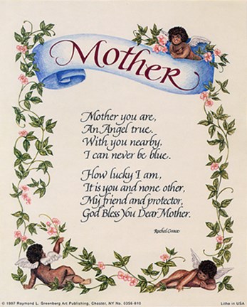 Framed Mother (Angels &amp; Poem) Print