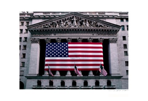 Framed Stock Exchange, Flag Print