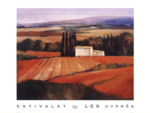 Framed Les Cypres Print