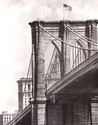 Framed Brooklyn Bridge Perspective Print