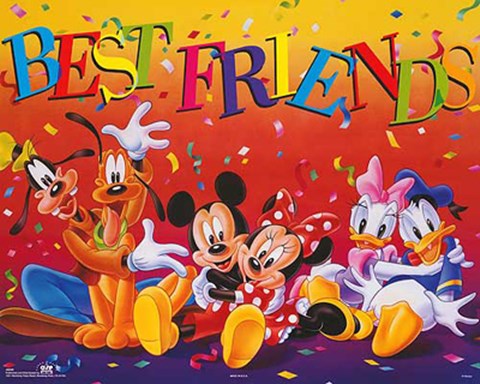 Framed Mickey &amp; Friends: Best Friends Print