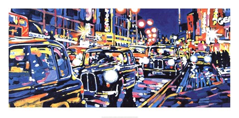 Framed Black Cabs, London Print