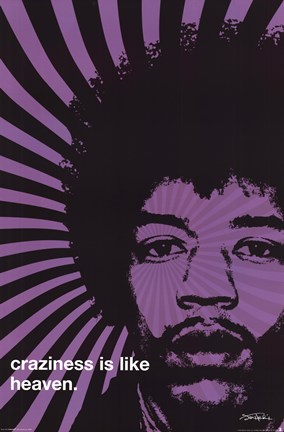 Framed Jimi Hendrix - Craziness Print