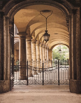 Framed Courtyard Colonnade Print