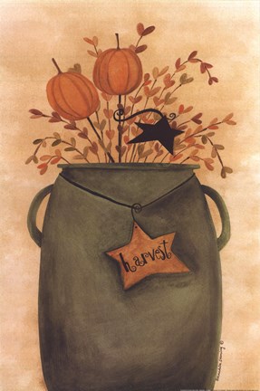 Framed Pumpkin Sticks &amp; Pips Print