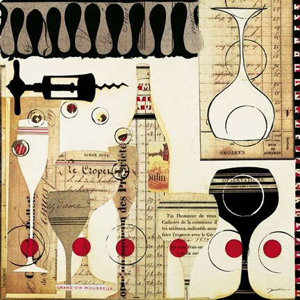 Framed Deco Vino II Print