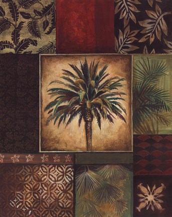 Framed Palm Collage I Print