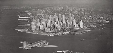 Framed Airplane View of Manhattan Print
