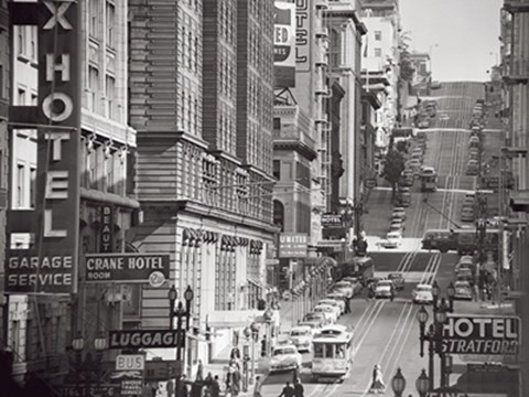 Framed Powell Street in San Francisco, 1953 Print