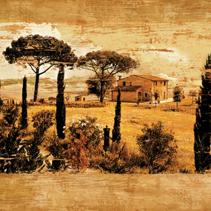 Framed Tuscan Countryside I Print