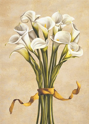 Framed Bouquet bianco Print