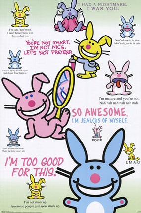 Framed It's Happy Bunny - Chart Print