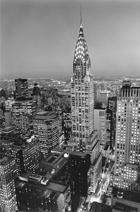 Framed New York, New York, Chrysler Building at Night Print