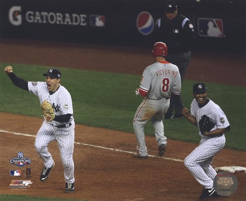 Framed M.Teixeira &amp; M.Rivera Celebrate the final out of Game Six of the 2009 MLB World Series (#26) Print