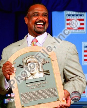 Framed Jim Rice 2009 Hall of Fame Induction Ceremony Print