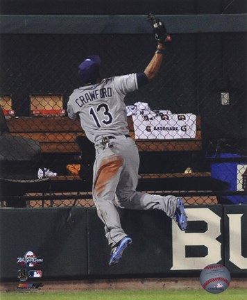 Framed Carl Crawford 2009 MLB All-Star Game Action Print