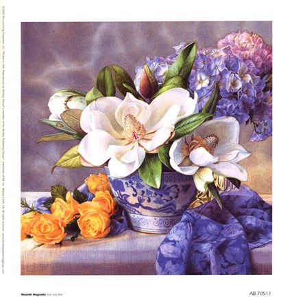 Framed Moonlit Magnolia Print