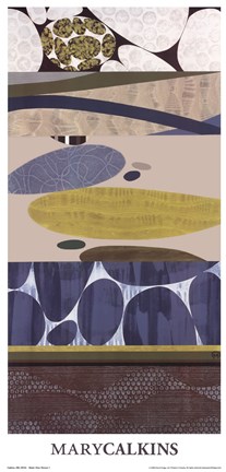 Framed Water Over Stones 1 Print